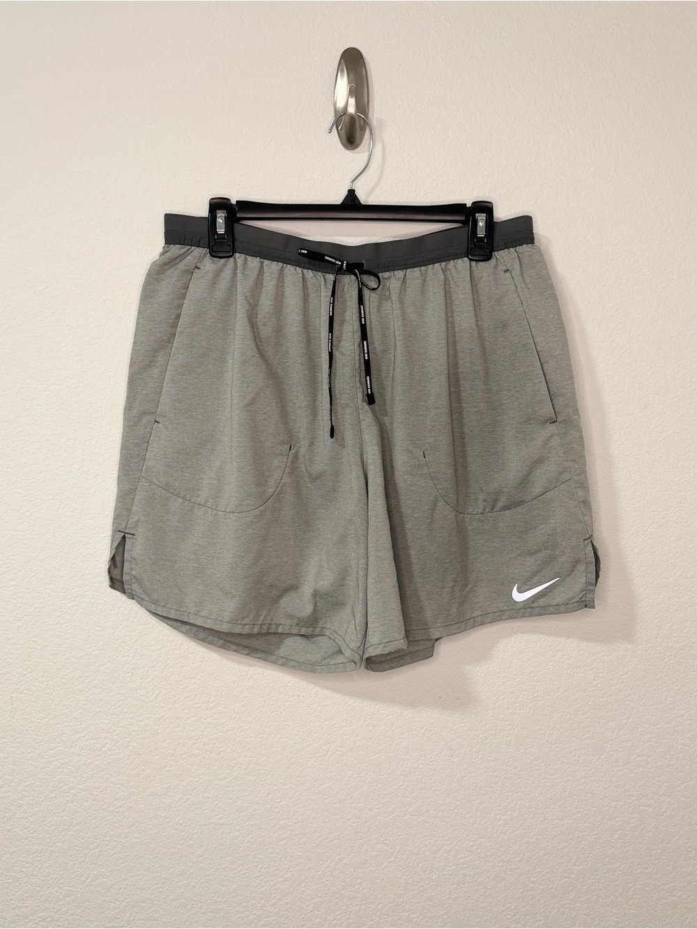Nike Men’s Grey Athletic Shorts with Black Waistband